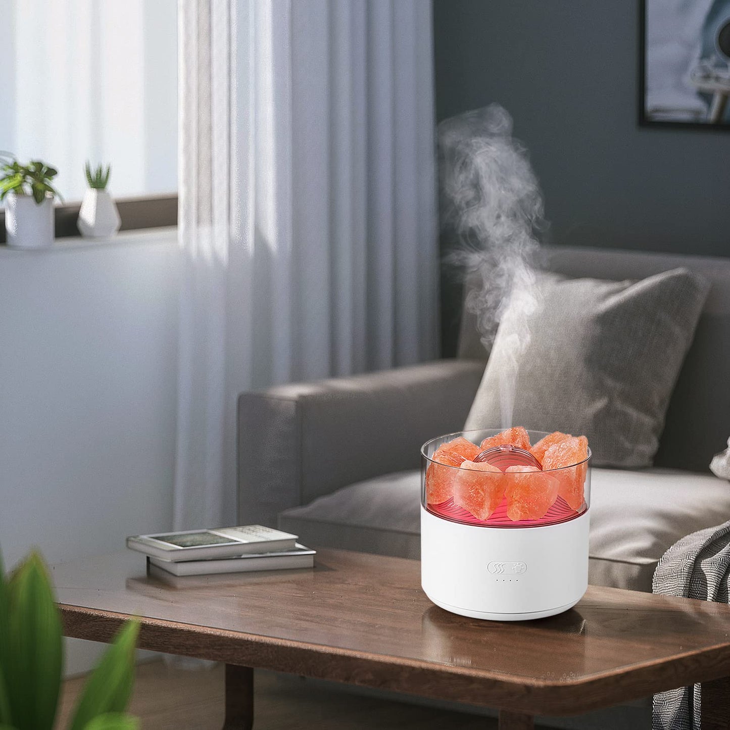 Cool-Mist Impeller Air Humidifier Crystal Salt Aroma Diffuser