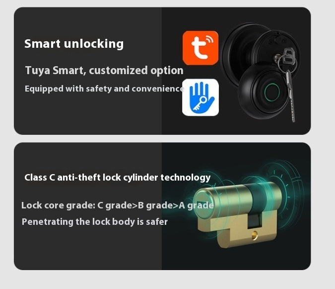 Smart Round Door Lock Ball Lock Household Smart Lock
