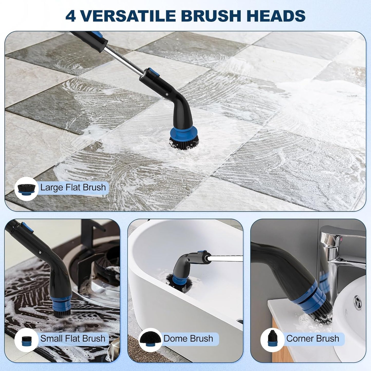 Electric Spin Scrubber Cordless Cleaning Brush