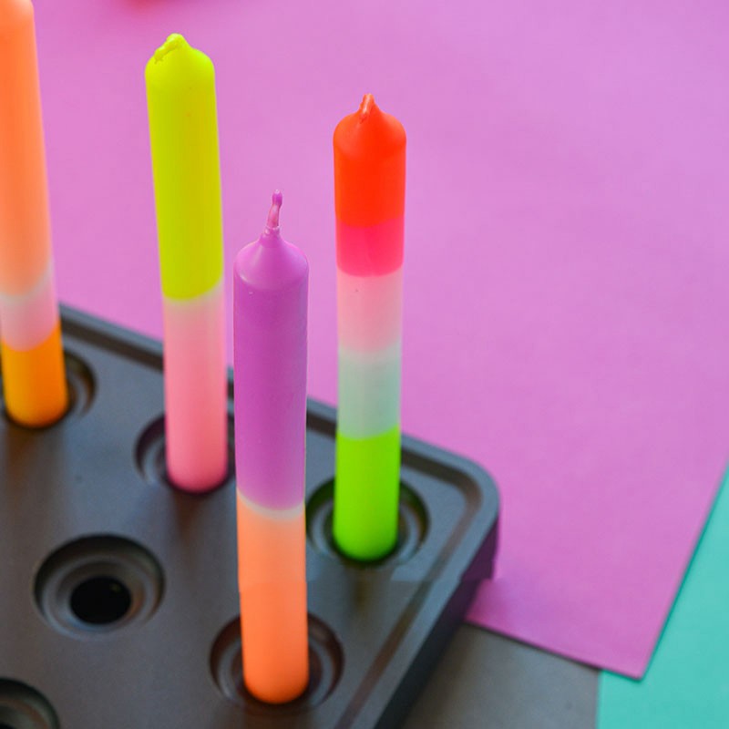 Design Spiral Handmade Colored Wax Neon Candles For Creative Gifts