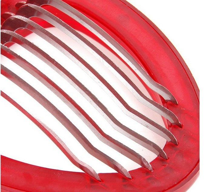 Red Strawberry Slicer Plastic Fruit Carving Tools Salad Cutter