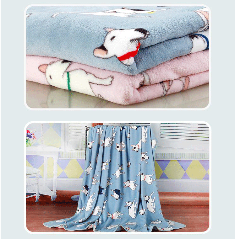 Summer Cool Flannel Cartoon Warm Mattress Blanket