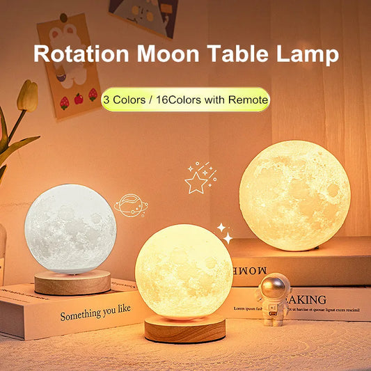 Creative 3D Magnetic Floating Levitating Moon Lamp Touch Control