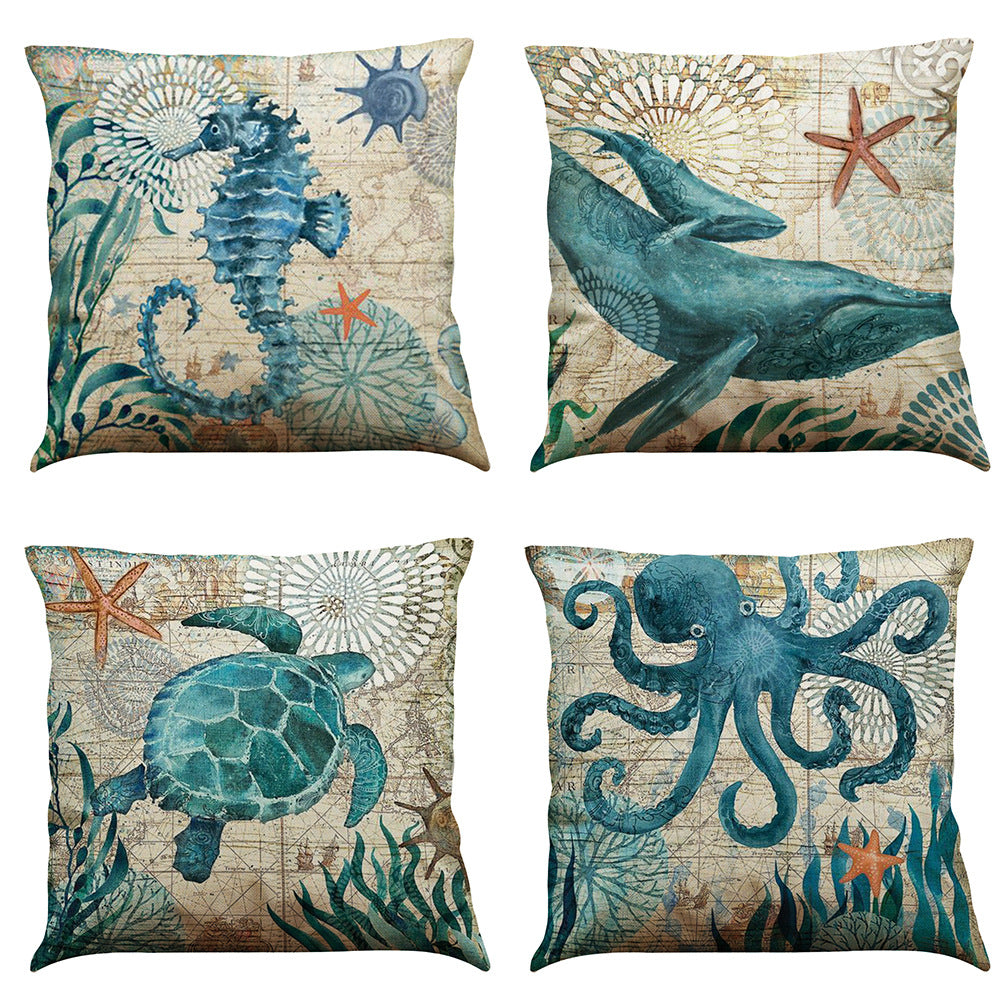 Cushion Covers Sea Turtle Printed Throw Pillow Cases