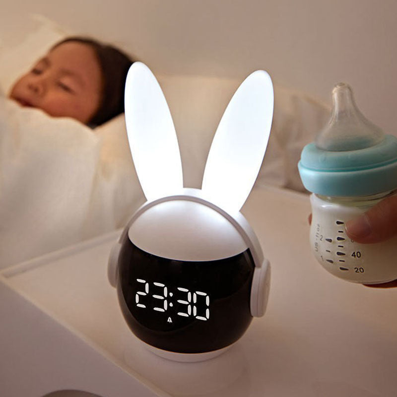 Smart Charging Night Light Eye Protection Bunny Children Clock