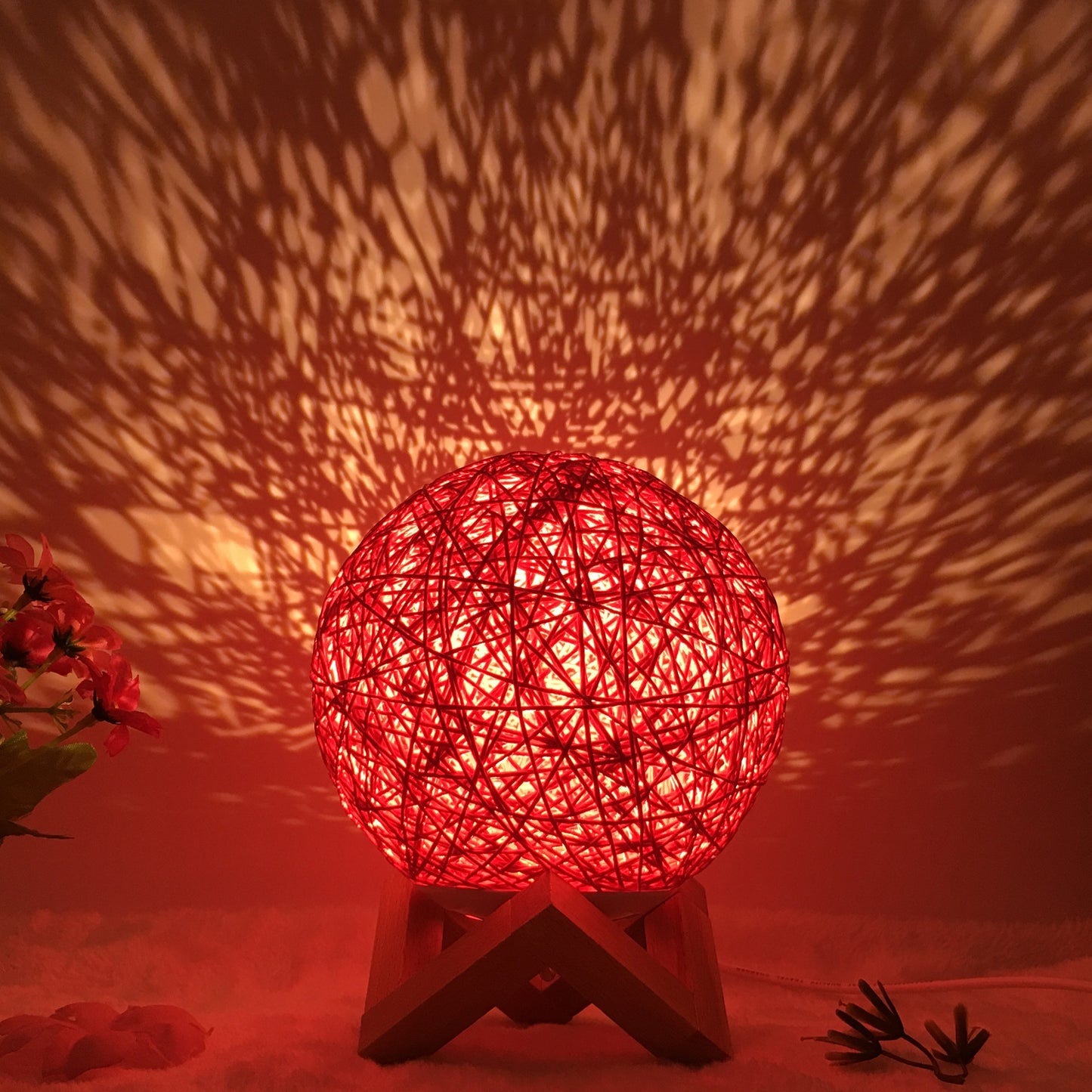 Creative Linen Table Lamp Rattan Ball Lamp