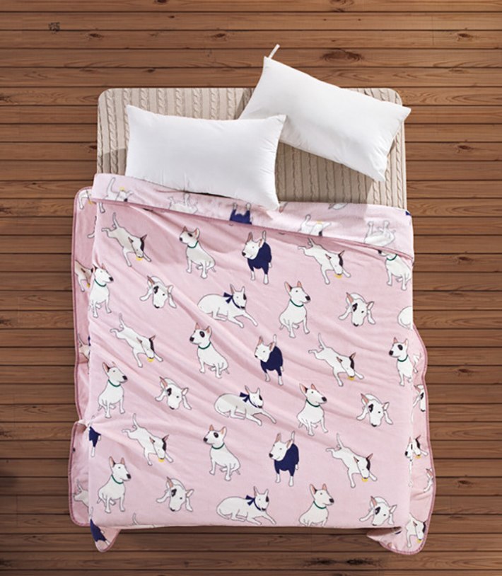 Summer Cool Flannel Cartoon Warm Mattress Blanket