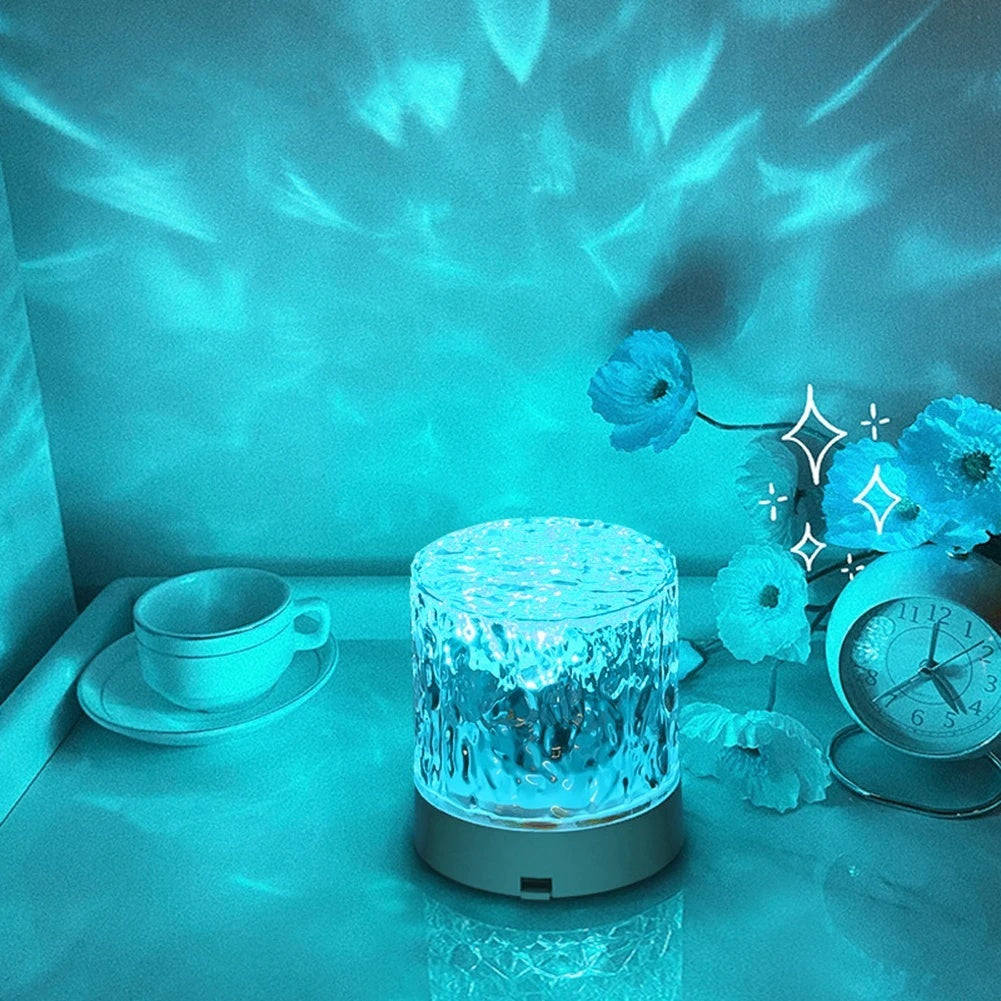 Crystal Lamp Water Ripple Projector Night Light Decoration Home