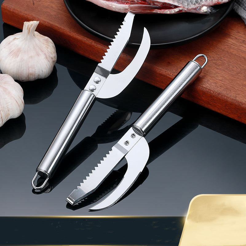 Kitchen 3 In 1 Stainless Steel Scale Planer Fish Scraper Fish