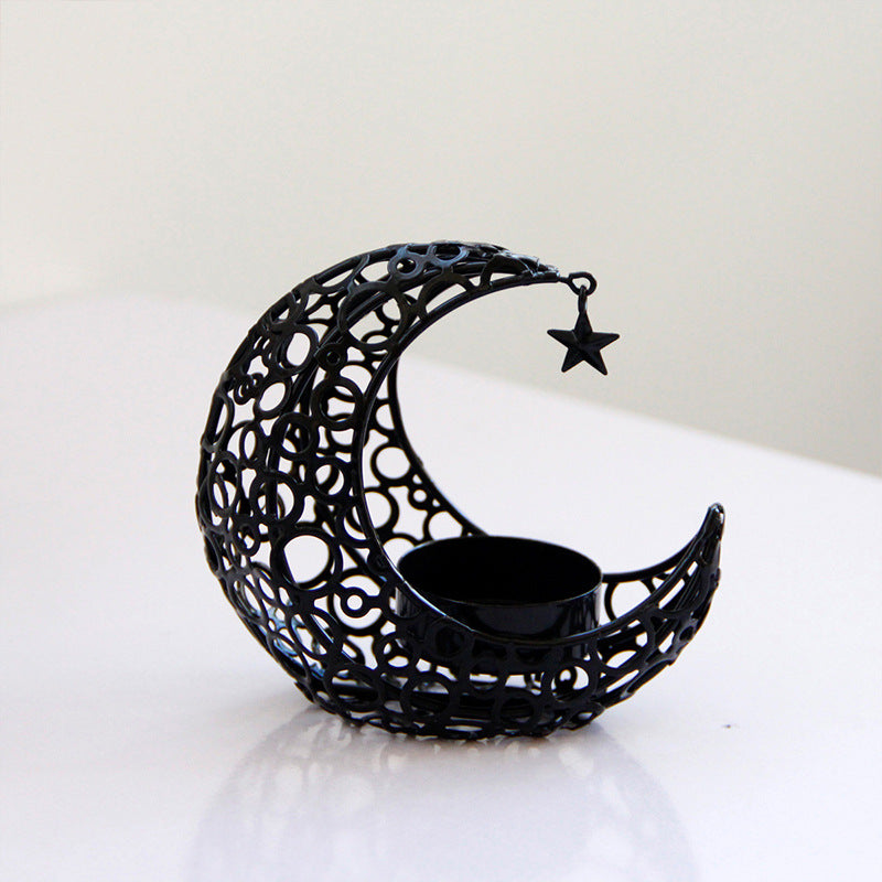Light Luxury Crescent Moon Star Moon Candle Holder