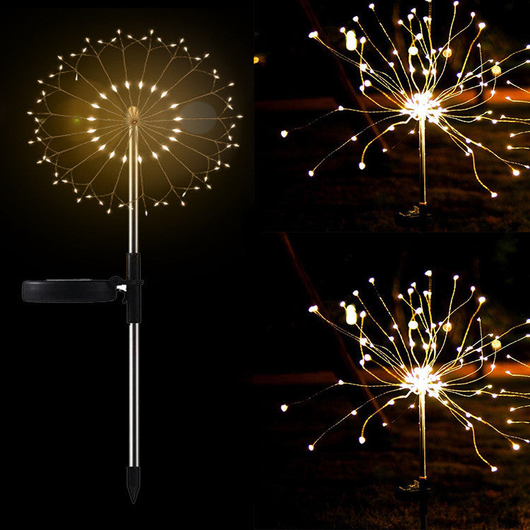New Ground Plug Solar Fireworks Light LED Light String