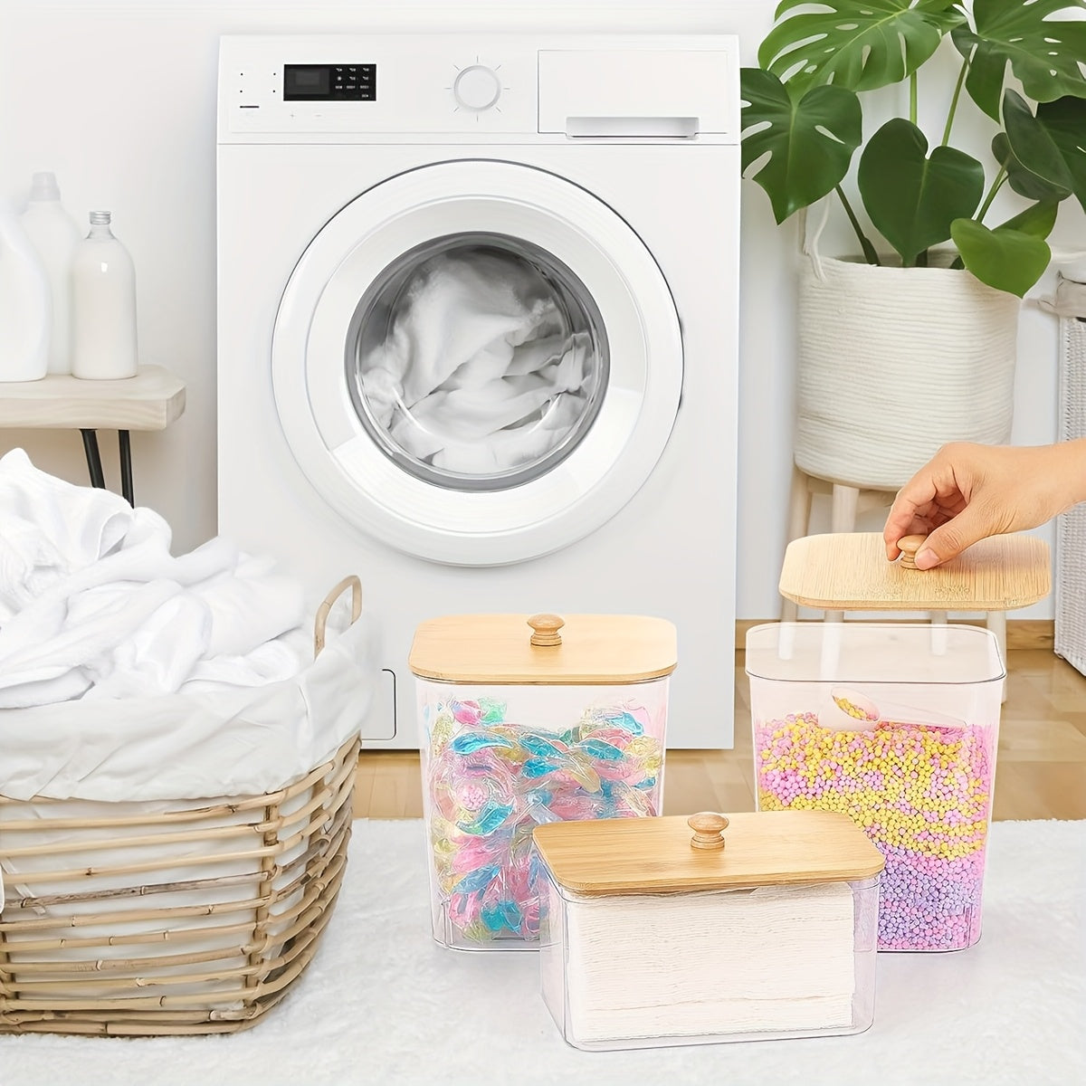 3-Pack Laundry Room Organization Storage Boxes