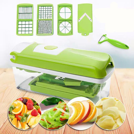 12pcs Multifunctional Vegetable Chopper Handle Food Grate