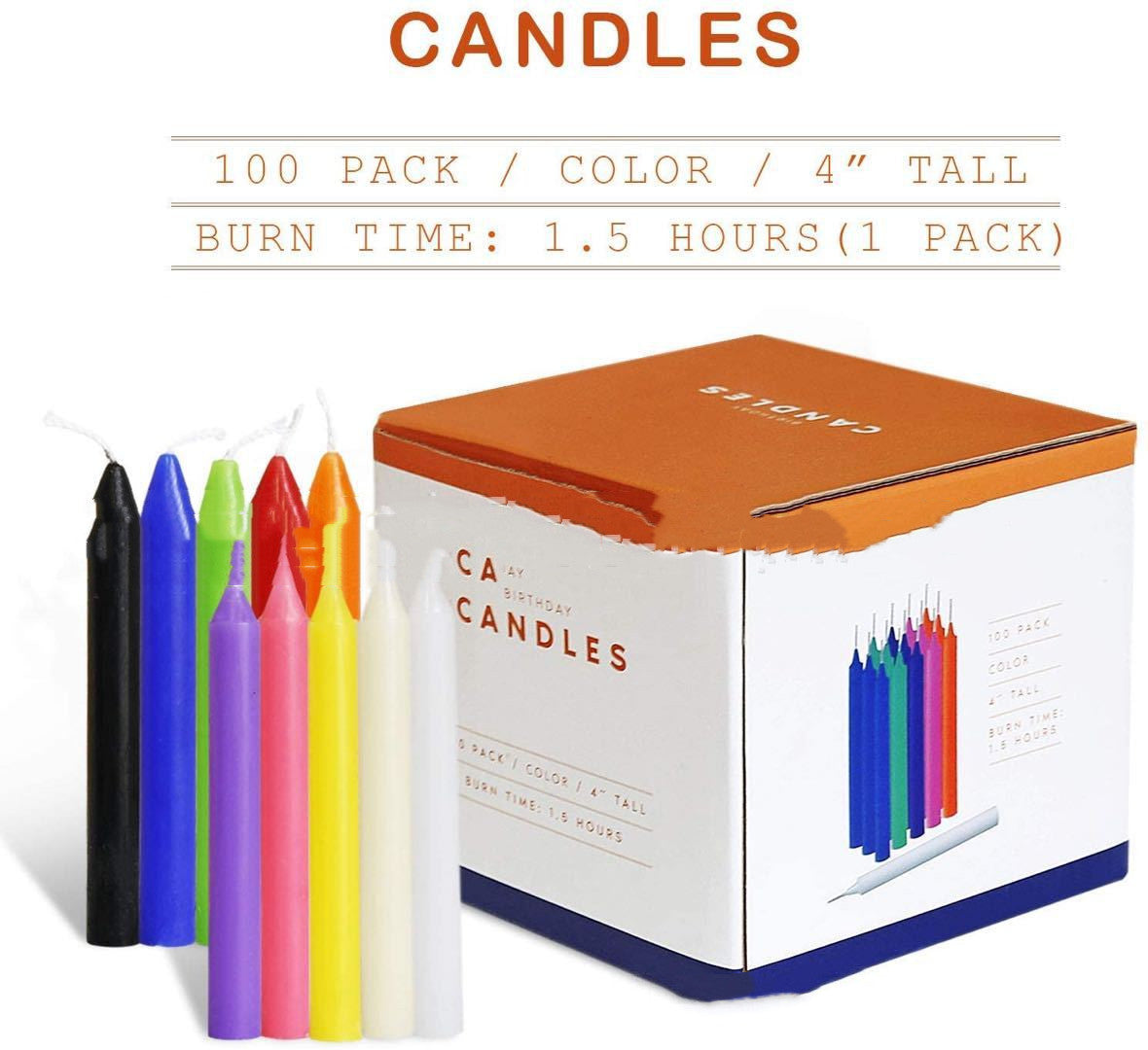 Christmas 100 Colorful Birthday Candles Smokeless And Tasteless Pole Candle