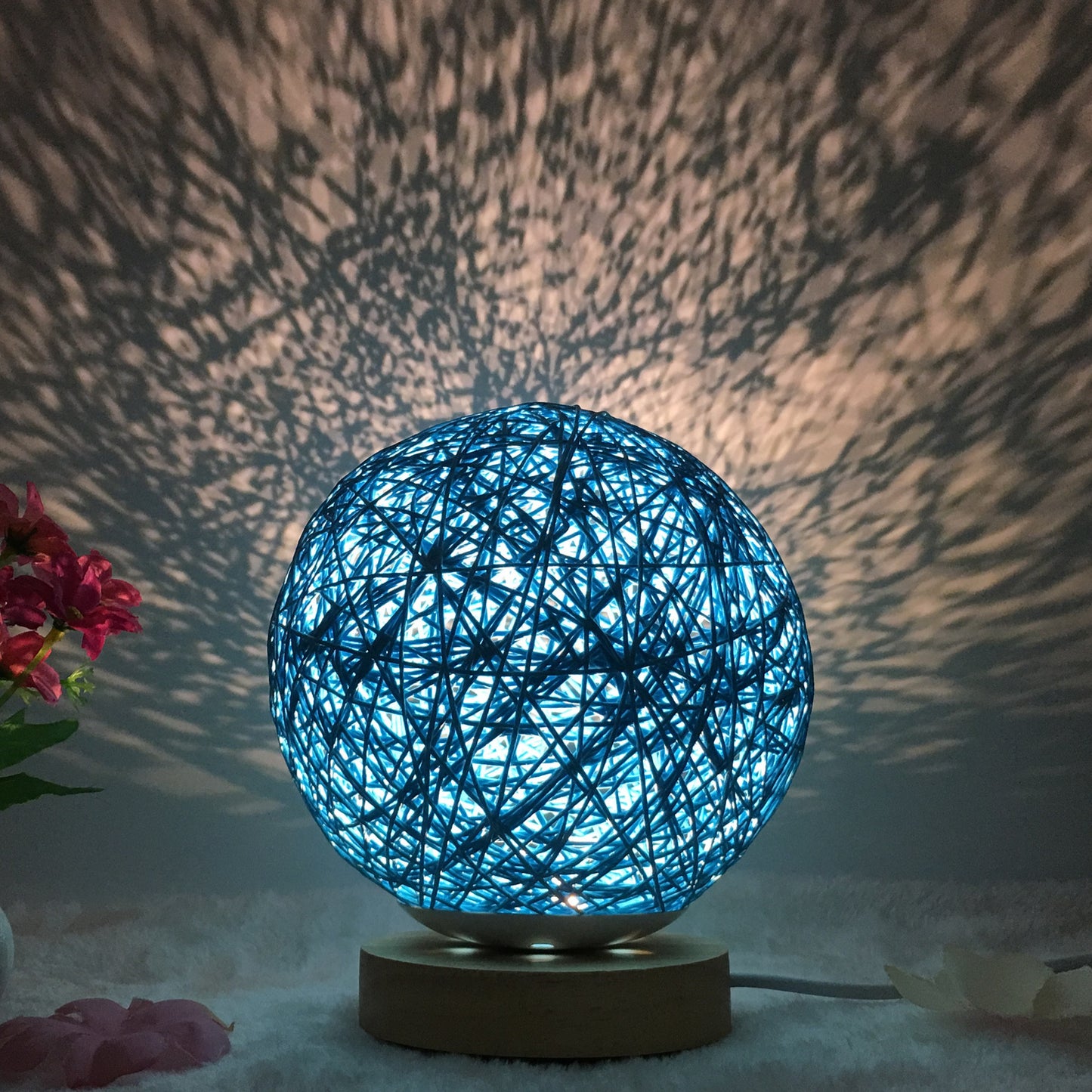 Creative Linen Table Lamp Rattan Ball Lamp