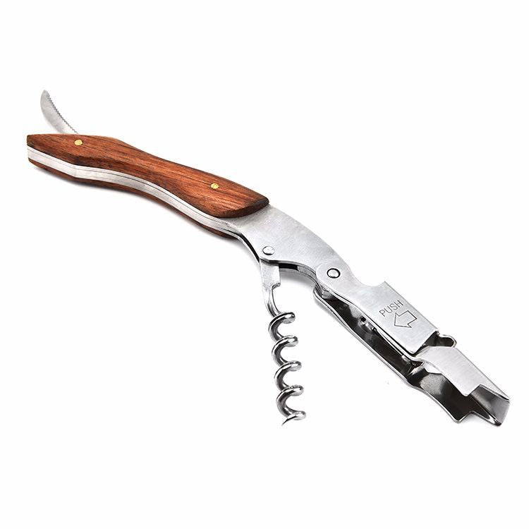 Wood Handle Professional Red Wine Opener Portable Screw Corkscrew