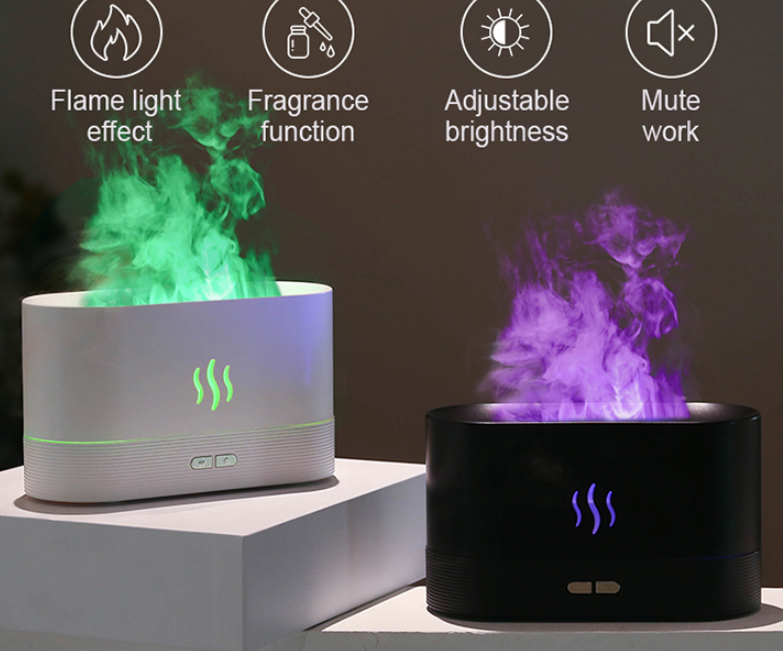 Aroma Diffuser With Flame Light Mist Humidifier Aromatherapy Diffuser