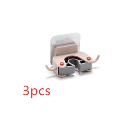 Nail-free multi-function traceless mop holder receives mop hook