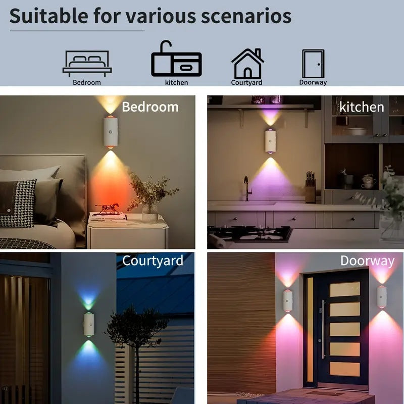 RGB Gradient LED Night Light With Motion Sensor Wall Lamp