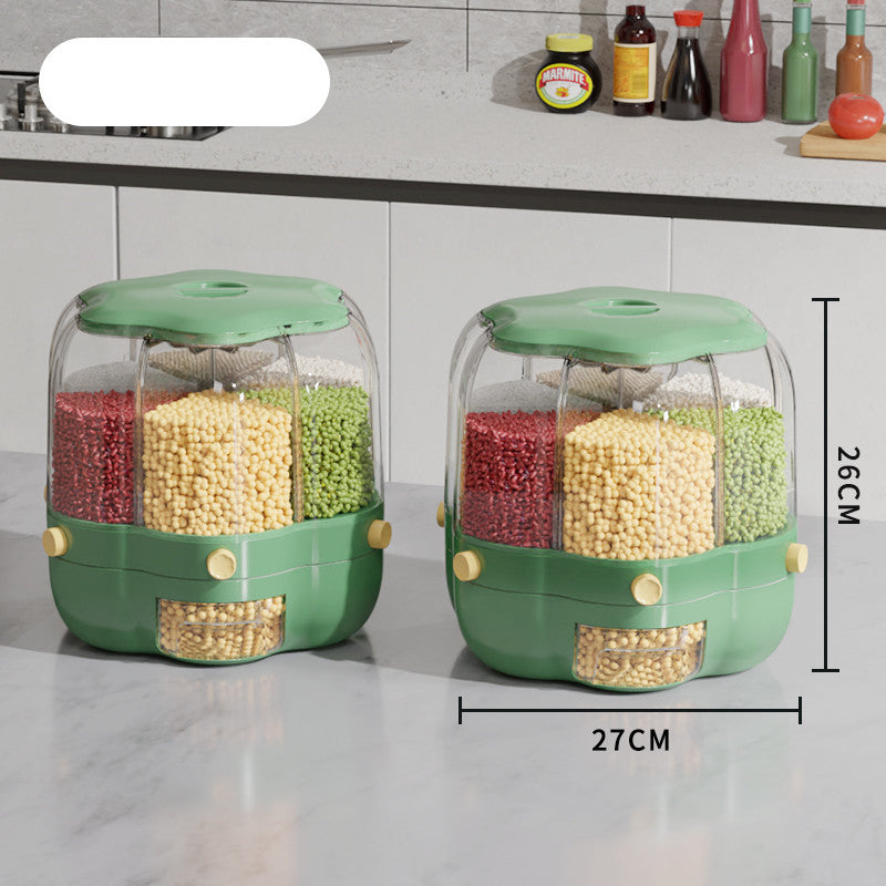 Large Food Storage Container 360 Rotating Rice Barrels