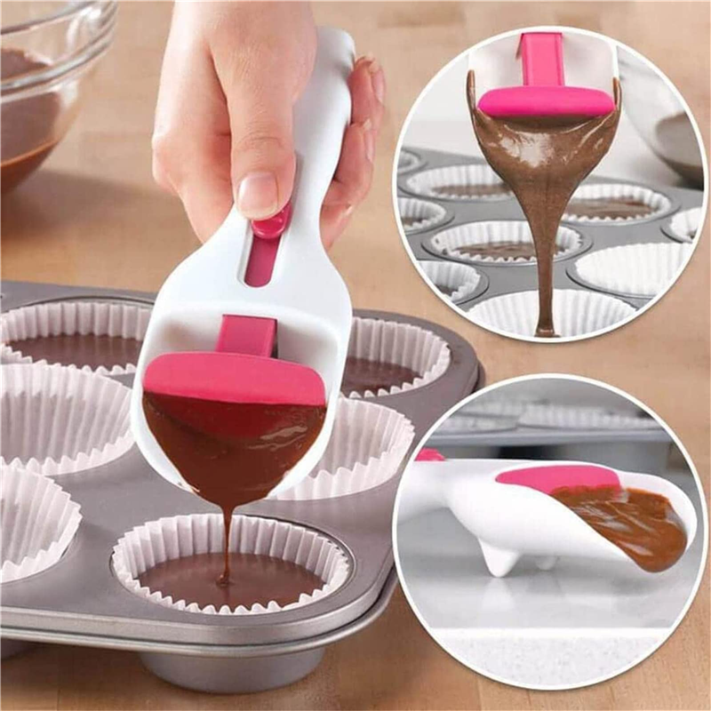 Cake Batter Scoop Can Push Labor-saving Cupcake Spoon