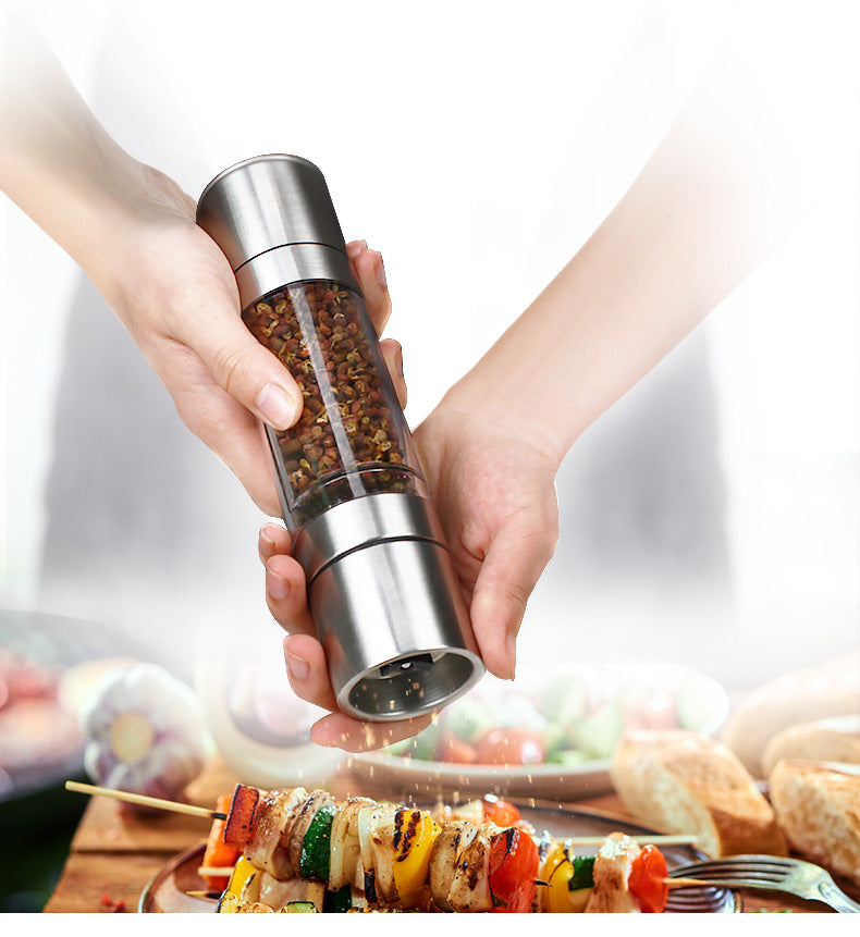Black pepper grain grinder manual household kitchen glass seasoning bottle