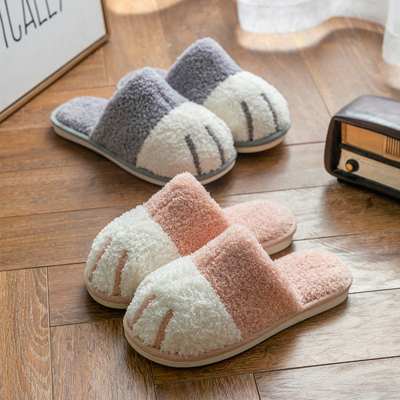 Paw Slippers Autumn Winter Home Shoes Women Bedroom Footwear