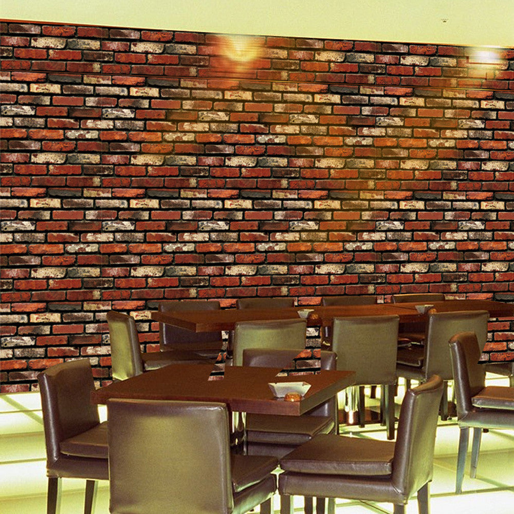 Home Decor 3D PVC Wood Grain Wall Paper Brick Stone Wallpaper