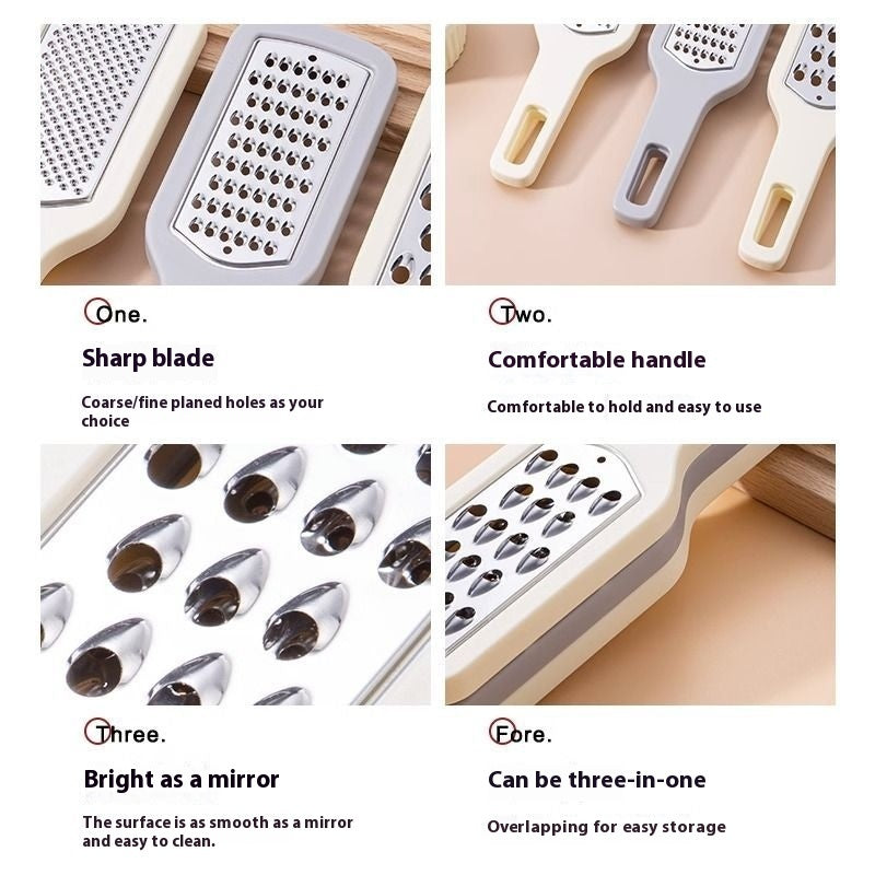 3 In 1 Cheese Grater Portable Handheld Stainless Steel