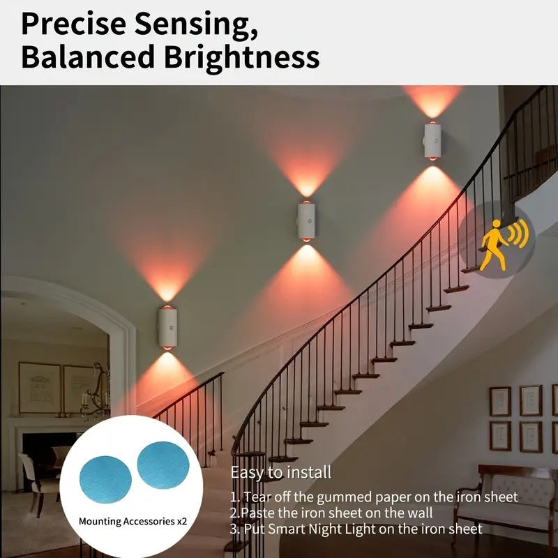 RGB Gradient LED Night Light With Motion Sensor Wall Lamp