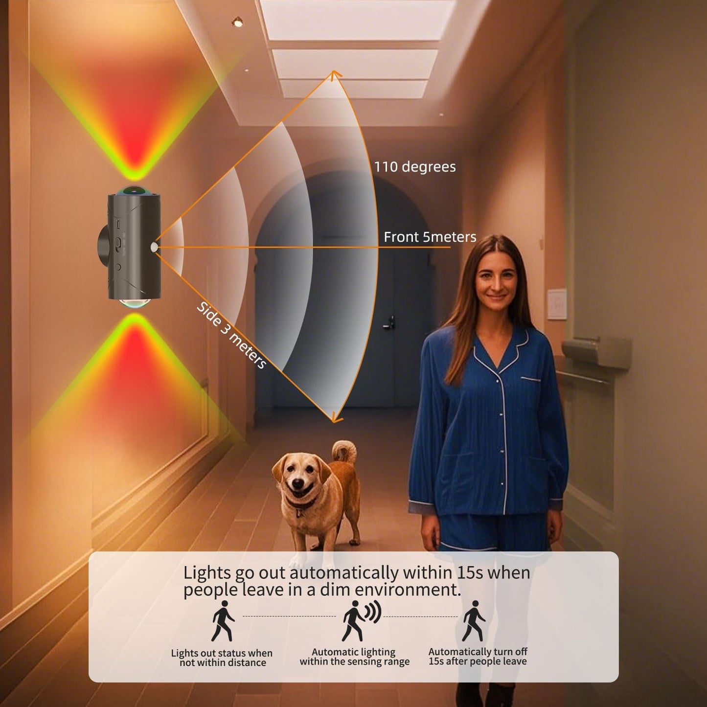 4PCS Color-sensing Motion Night Lights, Wall Lights, Cabinet Lights