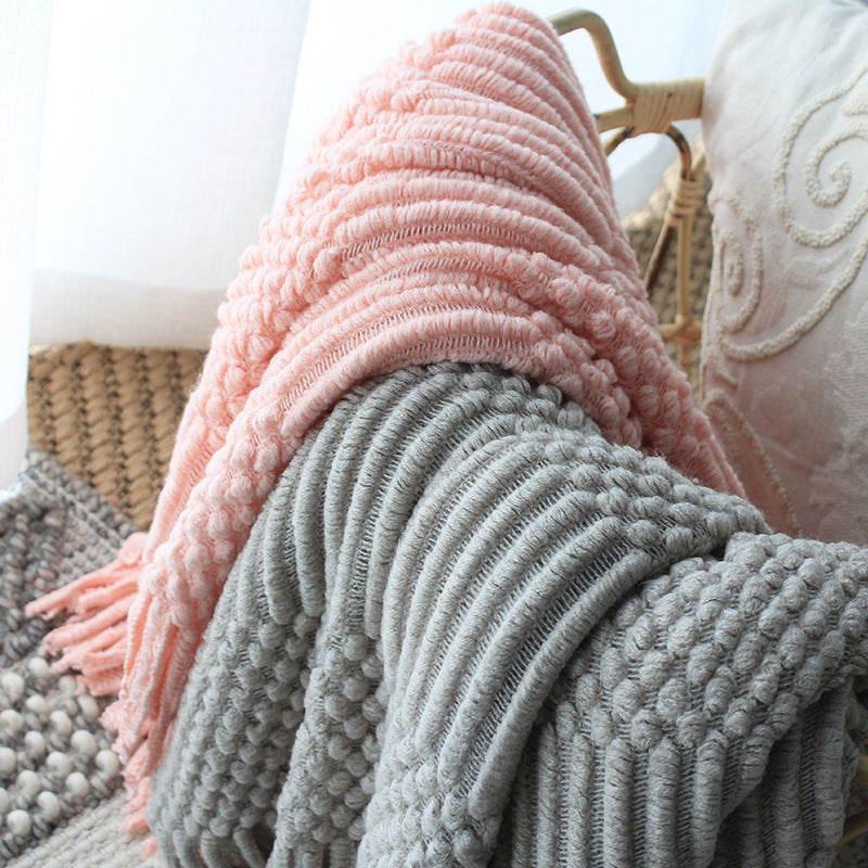 Nordic Knitted Blanket Woolen Blanket Blanket Bubble Blanket Sofa Blanket