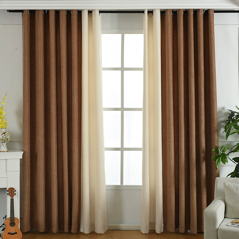 Factory direct stitching simple solid chenille curtain high