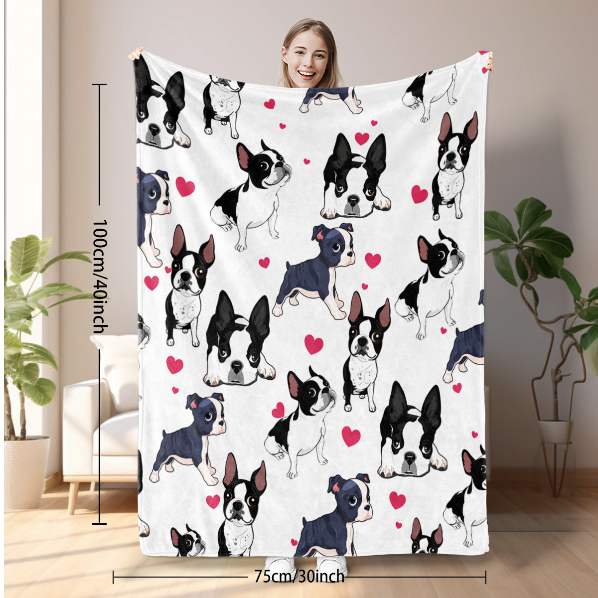 1pc Adorable Fleece Dog Blanket - Soft, Cozy Lightweight