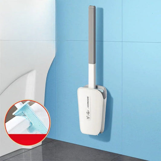 Toilet Brush Household No Dead Corner Bathroom With Bucket Wall Mounted