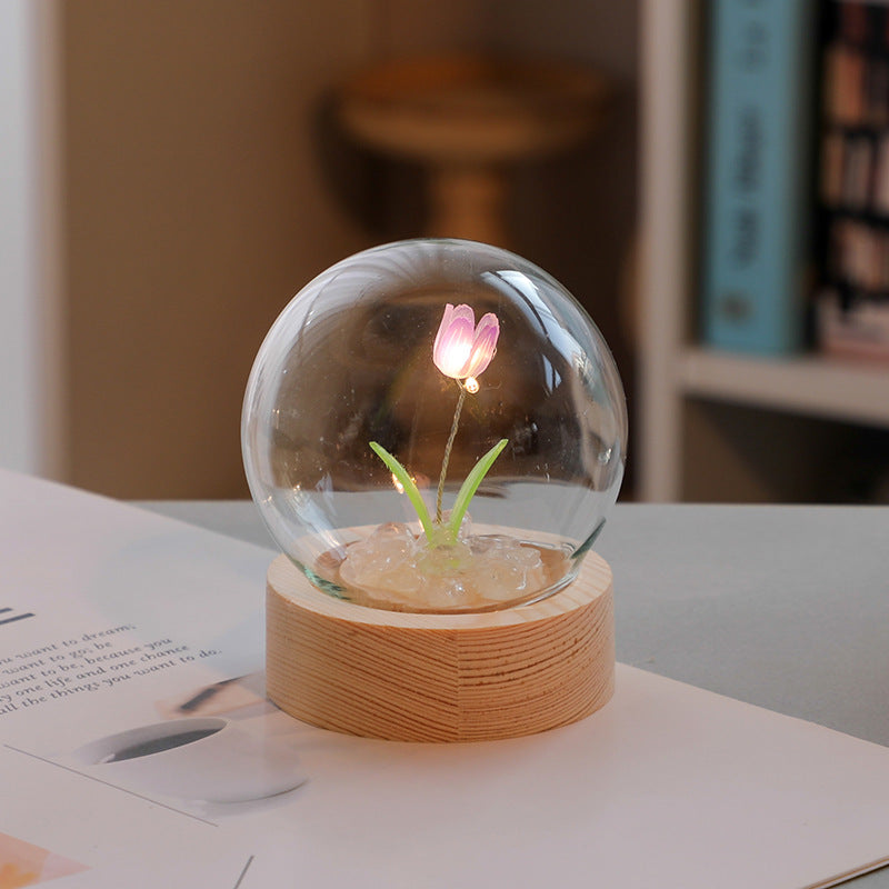 Artificial Tulip Flower Night Light Ornaments Lamp LED Night