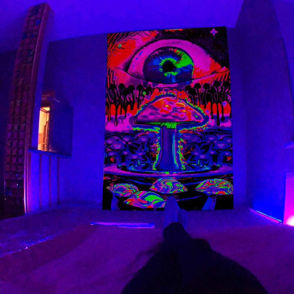 Fluorescent Tapestry UV Fluorescent Tapestry Psychedelic