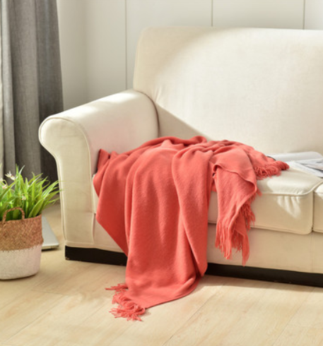 Fringed Knitted Small Napping Blanket Sofa Blanket