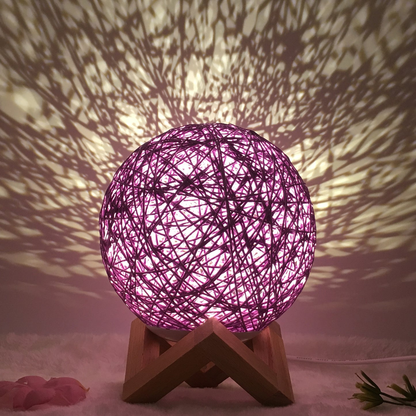 Creative Linen Table Lamp Rattan Ball Lamp