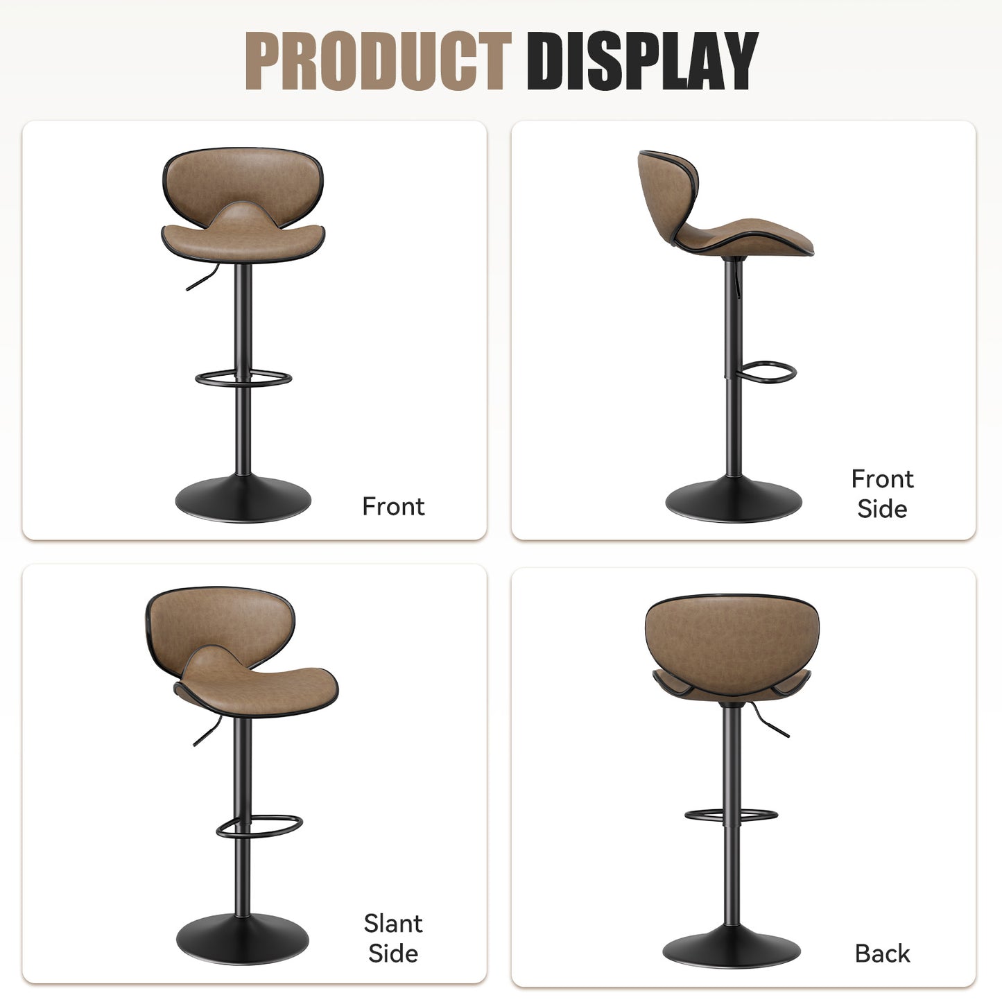 Nalupatio Modern Ergonomic Adjustable Bar Stools