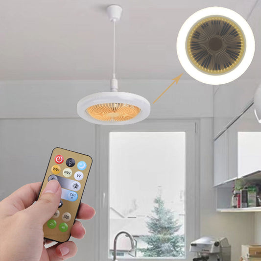 26cm Round Remote Control Ceiling Fan With LED Lamp