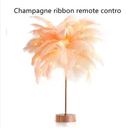 Feather Lamp Nordic Desk Lamp European-Style Bedroom Bedside