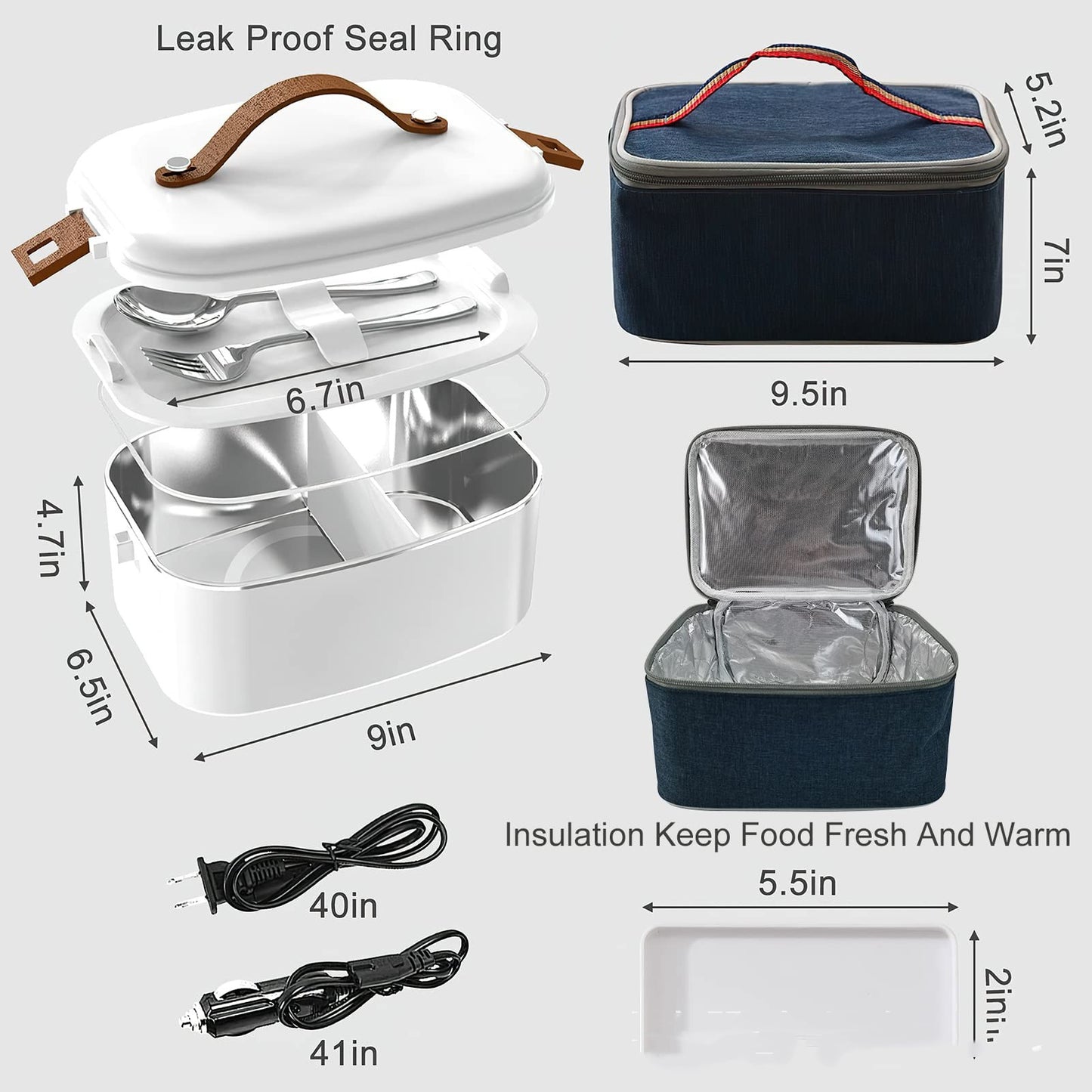 Car Mounted Household Stainless Steel Heating Lunch Box