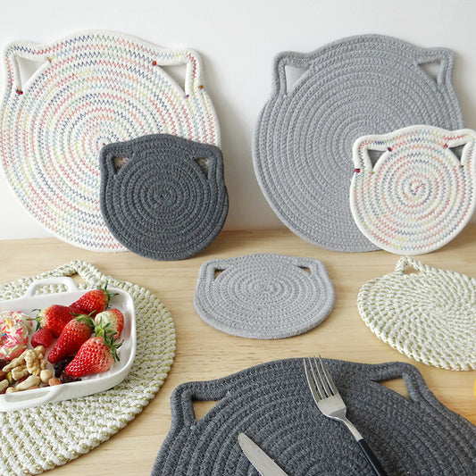 Hanging table mat with cat ears Kitchen accessories