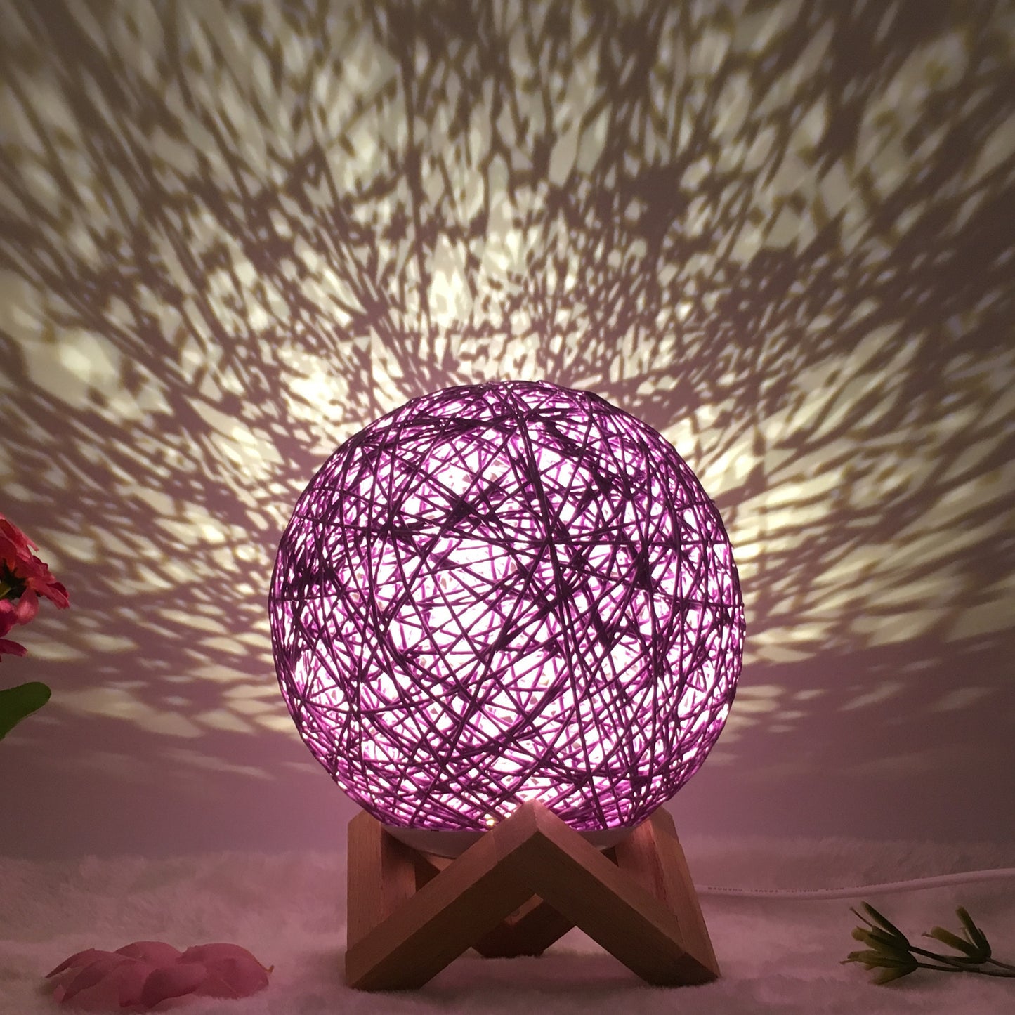 Creative Linen Table Lamp Rattan Ball Lamp