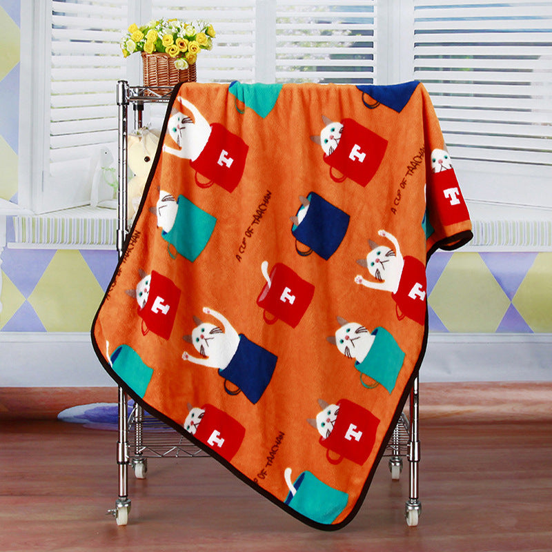 ﻿Coral fleece flannel baby blanket cartoon car office knee car inner blanket