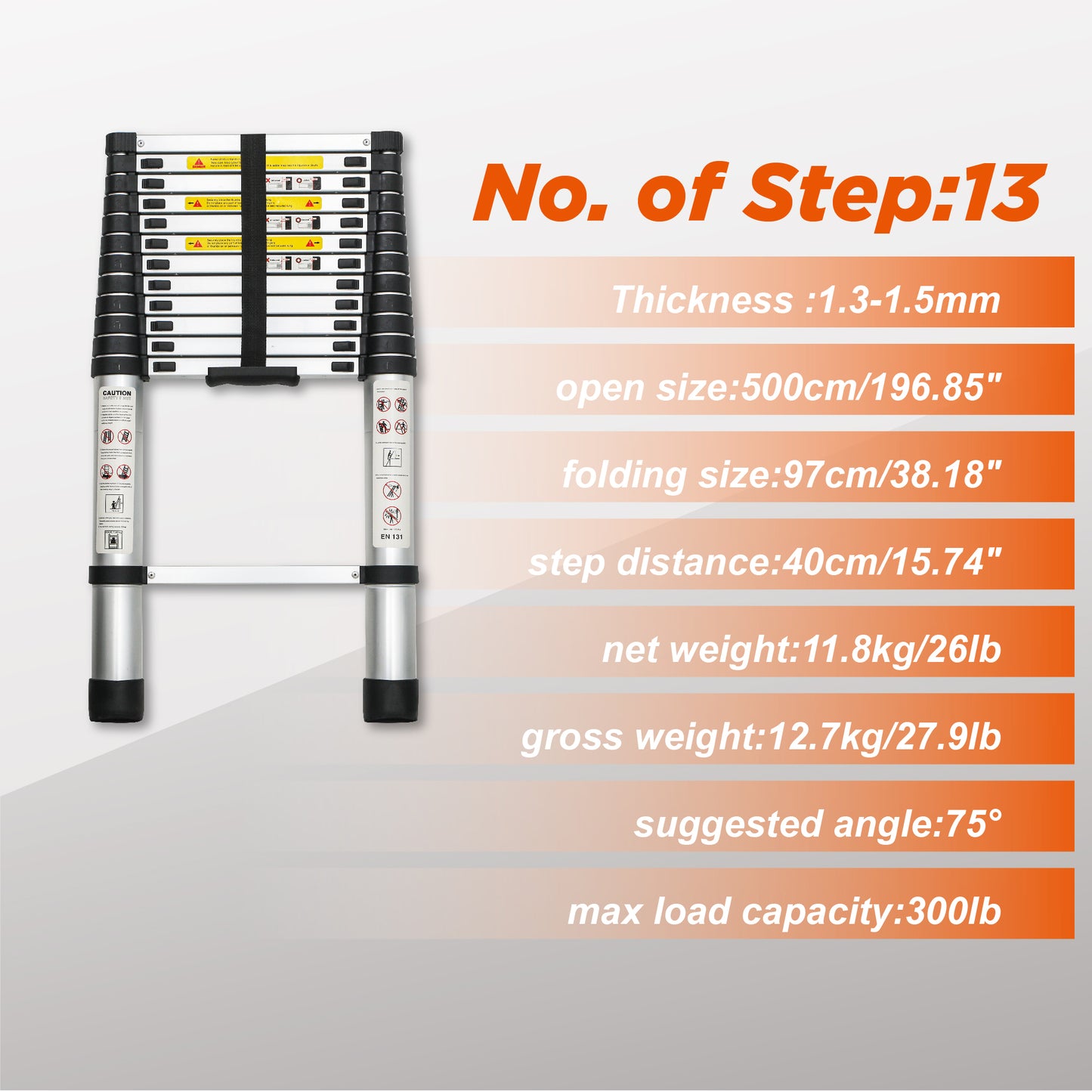 Aluminum Telescoping Ladder For Outdoor Work