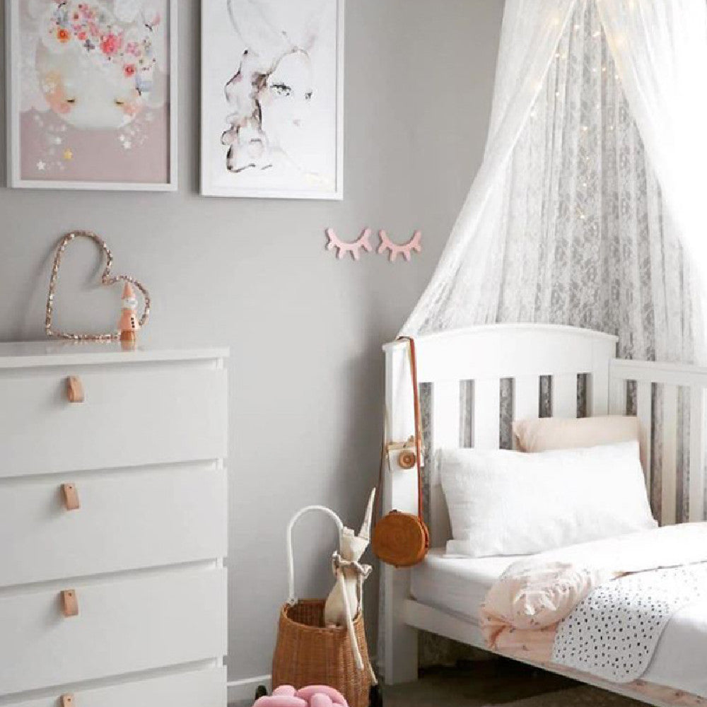 Children's Room White Lace Bed Curtain