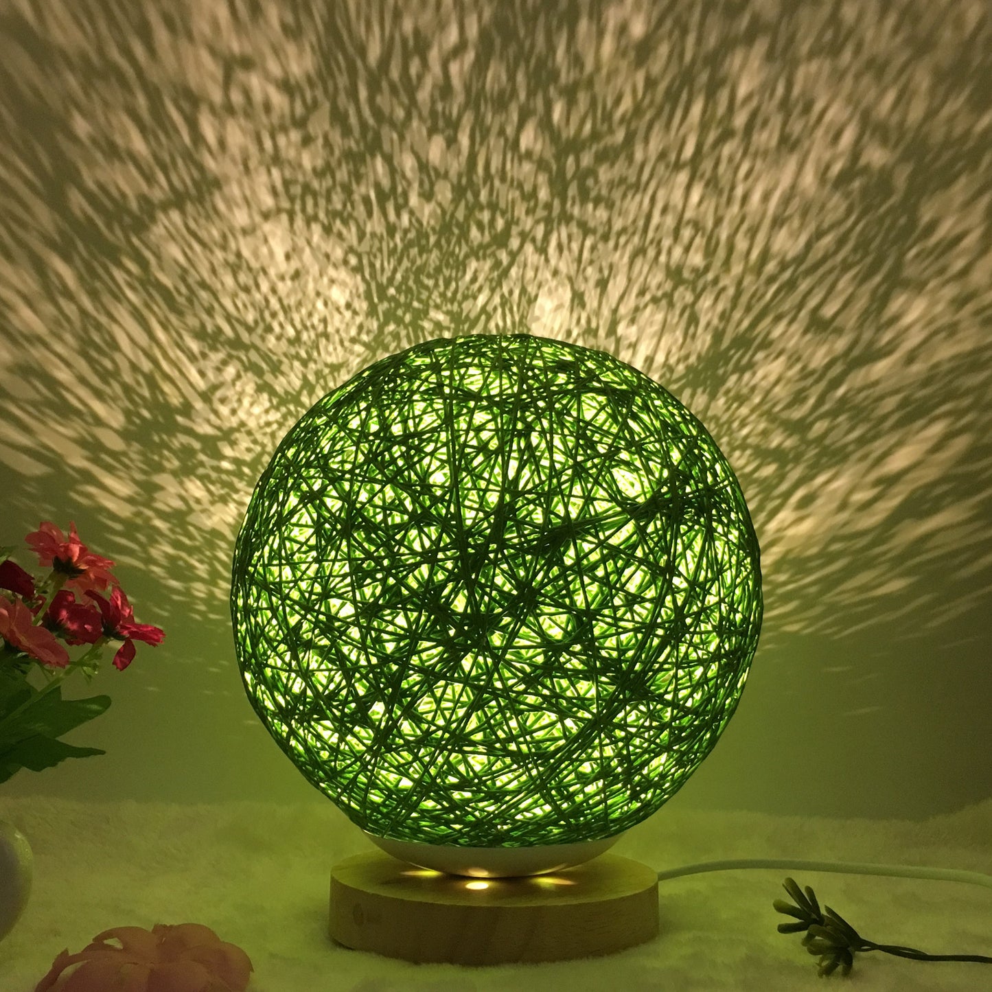 Creative Linen Table Lamp Rattan Ball Lamp