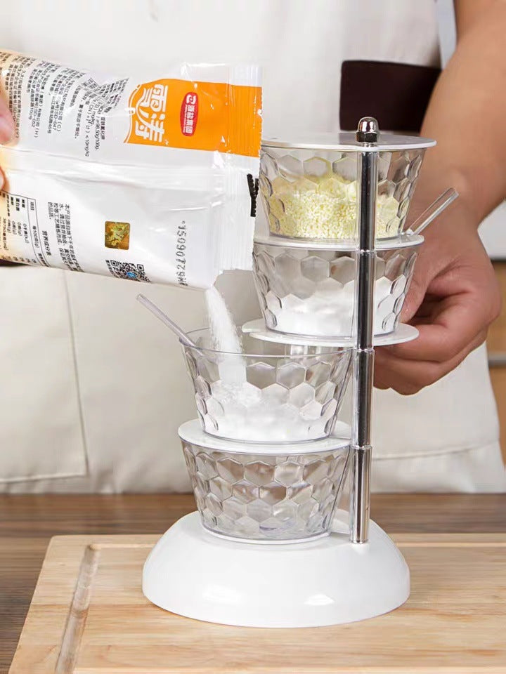Rotatable Multi-layer Vertical Seasoning Box Jars Home Kitchen